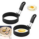 2 Stück Spiegeleiform,Pancake Form,Spiegeleierformen für Die Pfanne,Spiegeleier Form,Eierformer,Edelstahl Eierform,Spiegelei Ringe,Egg Ring,zum Omelettform Hackbraten Frying Küchenutensil Runde (S2)