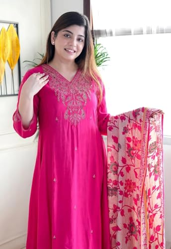 Image of KLOSIA Women Embroidery Kurta and Pant Set with Dupataa