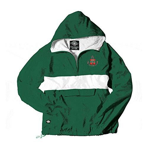 Alpha Chi Omega Anorak X-Small Forest Green/White
