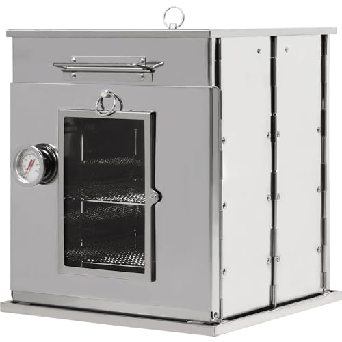 Lineslife Portable Folding Camping Oven 2 Tier 304 Stainless Steel Grill with Thermometer for Propane Stove & Wood Burning Stove Ideal for Outdoor Cooking Camping and Picnic