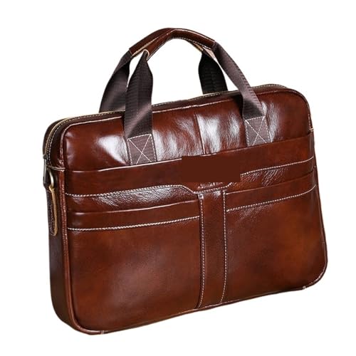 Maletín de piel de vaca para hombre y bolso de negocios elegante de gran capacidad