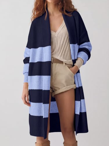 Image of Saodimallsu Womens Long Cardigan Sweaters Chunky Open Front Oversized Slouchy Knit Fall Trendy Coatigan Jackets