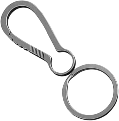 FAVOMOTO Llavero de aleación de titanio, llavero multifunción, para hombre, ligero, con diseño de mosquetón elegante, para llaves, cinturón, mochila