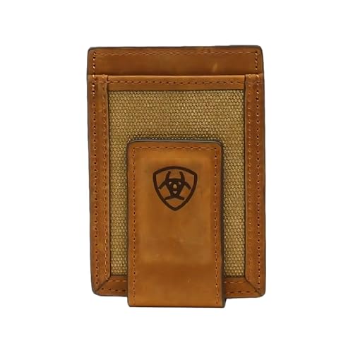 ARIAT Men's Canvas Bifold Money Clip with Magnetic Flap