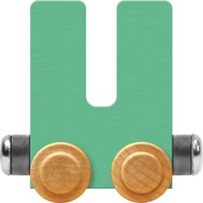 Maple Landmark NameTrain Pastel Letter Car U - Made in USA (Green)