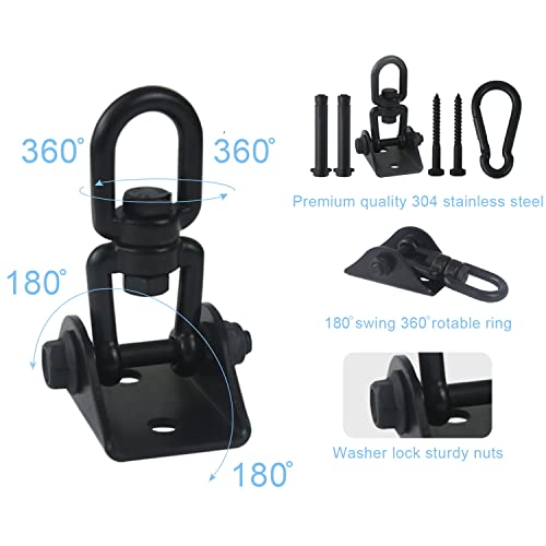 HOMPER Heavy Duty Swing Hangers 450KG Capacity SUS304 Stainless Steel 360° Rotate Hanging Kit Suspension Hooks with Bolt for Concrete Wooden Sets Yoga Hammock Chair Sandbag Sets - Image 2