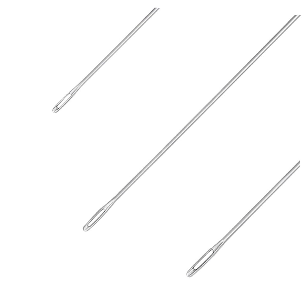 HOMSFOU 100pièces Aiguilles à Broder à Bout avec Chas Large pour Couture Tricot et Loisirs Créatifs Acier pour Artisanat Point de Croix
