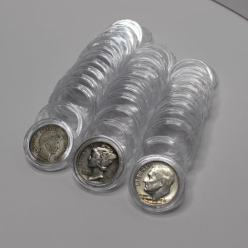 100 cápsulas transparentes para monedas de 18mm miniatura 6