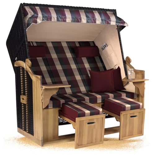 Strandkorb Hanse Ostsee XXL 2,5 Sitzer Volllieger schwarz 150cm breit,...