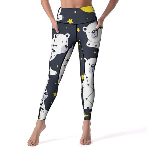 Legging femmes pantalon de sport yoga Ours Polaire de la Lune Étoilée gym S
