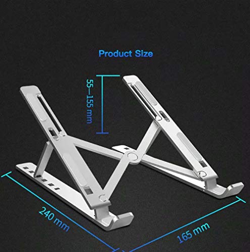 Preisvergleich Produktbild nohbi Verstellbarer Laptop Notebook Ständer,Notebook-Tablet-Ständer aus Aluminiumlegierung,Notebook-Desktop-L... verstellbar-Silber,Ergonomischer Tisch Tablet Halterung