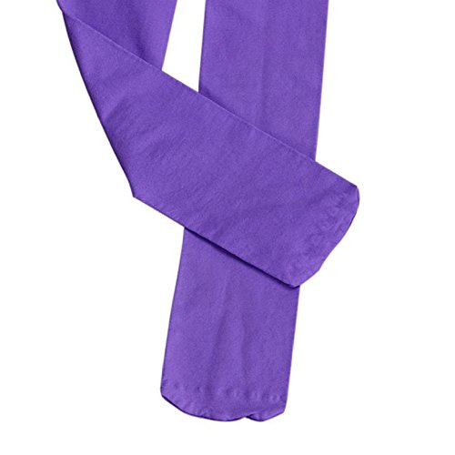 Banner Bonnie Girls' Opaque Microfiber Dance Stockings School Uniform Footed Tights (12-14, Purple)4