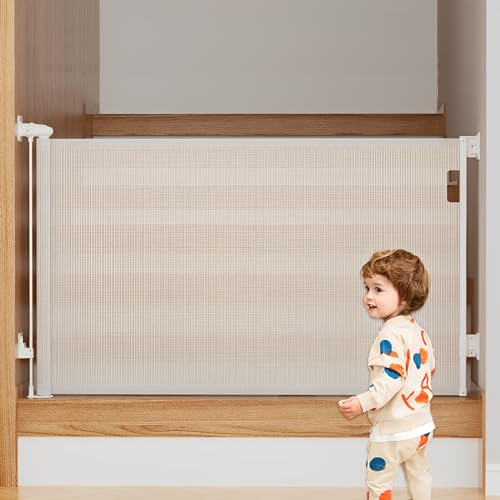 Extra Wide Retractable Baby Gate for Doorway, 33 Inch High Dog Gate for Stair (196