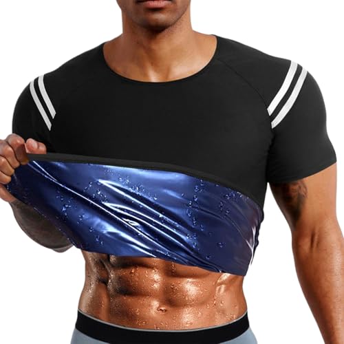Camisa de sauna, camisa de sauna para hombres,Traje de sauna para hombres Pérdida de peso - Capejarias de captura de calor Top Shaper para mejorar el sudor para el gimnasio, entrenamiento e interior