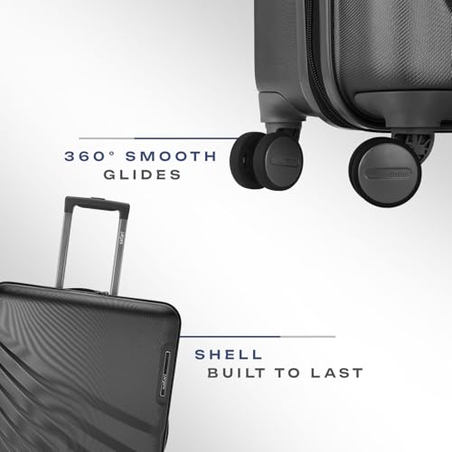 Image of Safari Select Polaris PRO 56 Cms Cabin Trolley Bag Hard Case Polycarbonate 8 Wheels with 360 Degree Rotation, Recessed TSA Lock, Anti-Theft Zipper, Trolley Bags for Travel, Suitcase for Travel, Black