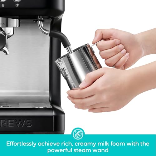 Image of CASABREWS Ultra Espresso Machine, Espresso Coffee Maker with Steam Wand | LCD Display, Custom Brew Temp, Latte & Cappuccino Machine, 20-Bar Italian Pump, Powerful Steam Wand, 73oz Removable Tank