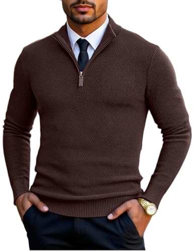 Pull à col montant tricot homme COOFANDY anti-irritation confortable