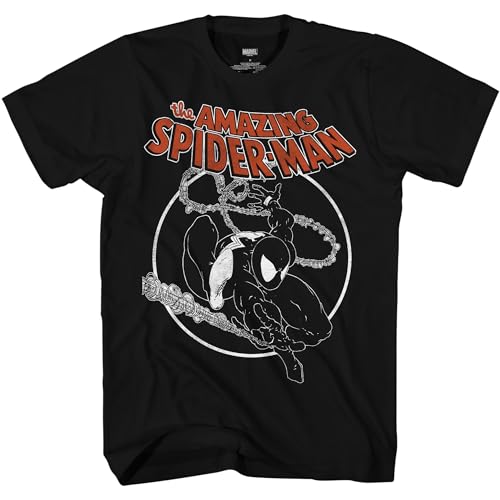 Marvel Spider-Man Black Suit Venom Amazing 300 Adult T-Shirt(XL Black)