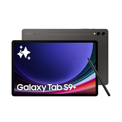 Image of Samsung Galaxy Tab S9+, S Pen in-Box, 31.50 cm (12.4 inch) Dynamic AMOLED 2X Display, RAM 12 GB, ROM 256 GB Expandable, Wi-Fi + 5G Tablet, Gray