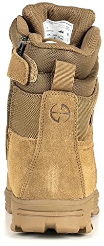 LAPG Men’s Sector 8” Waterproof Side-Zip Duty Boots, Breathable & Comfortable Tactical Hiking Combat Boots for Men, Coyote 6