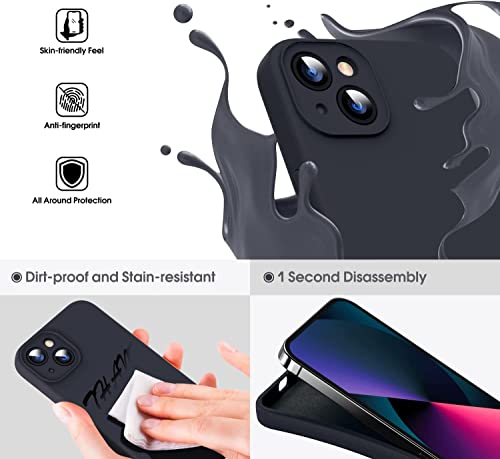 EGOTUDE-Silicone-Soft-Case-Camera-Protection-Microfiber-Lining-Back-Cover-for-iPhone-14-Black