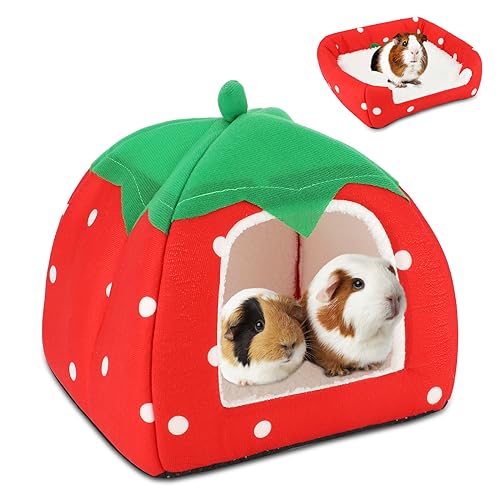 Image of BWOGUE Guinea Pig House Bed Cozy Hamster Cave Large Hideout for Dwarf Rabbits Hedgehog Bearded Dragon Winter Nest Hamster Cage Accessories