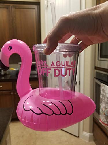 DMAR Getränkehalter Pool, Mini Aufblasbare Getränkehalter mit Reparaturflicken, 5 Stück Flamingo Einhorn, Aufblasbare Schwimmend
