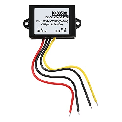 Haofy DC-DC 12V/24V/36V/48V a 5V 8A Convertidor Reductor Módulo de Fuente de Alimentación Reductor para Pantalla LED de Automóvil, Cámara de Monitor, Ventilador, Bomba de Agua, Motor, Enrutador