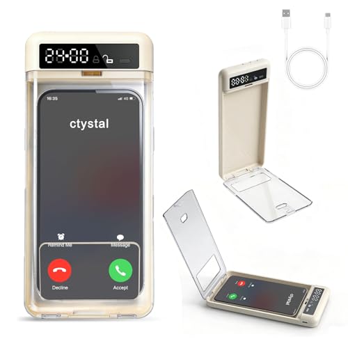 Dongcill Handy-Sperrbox mit Timer Handy Gefängnis Handysafe mit Zeitschloss Telefonschlossbox Handy Safe Box Verschließbare Box Telefongefängnis für iPhone/Android (Max 6 7 Zoll)