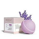 HERBLIZ Badebombe Lavendel mit 150mg CBD | Badekugeln Badeset | Entspannungsbad Basenbad Badezusatz | Perfektes Wellness Geschenke Set für Frauen | Badeperlen Badepralinen Bath Bomb Badeschaum | Baden