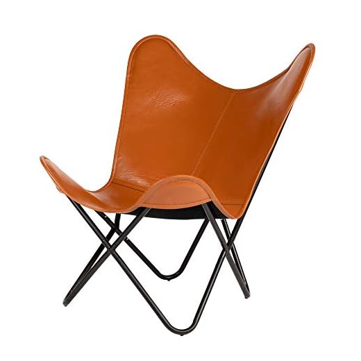 Elegant Genuine Leather Living Room Knock Down Home Butterfly Chair, MS Stand Chair, Comfortable Chair