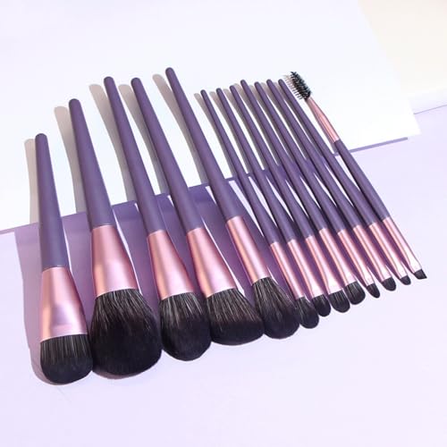 Juego de 13 brochas de maquillaje moradas para difuminar sombra de ojos 7