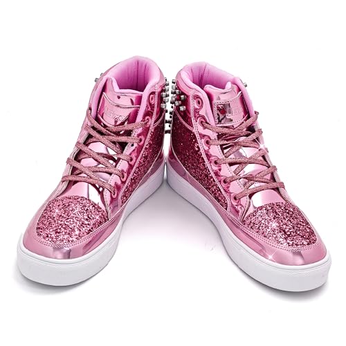 Image of IGxx Glitter Rivet Shoes Men Disco Punk High Top Women Sneakers