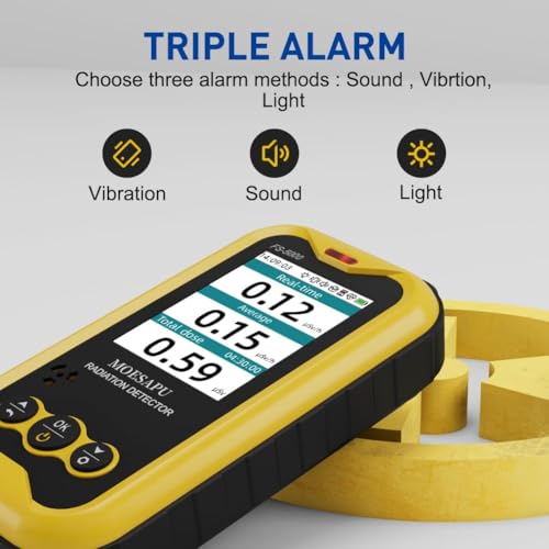 Image of MOESAPU Geiger Counter Nuclear Radiation Detector, Rechargeable Handheld Radioactive Dosimeter with 2.4 inch TFT Display GM Tube Detects X Ray Beta Gamma Portable Radiation Testing Device, FS5000 (Amber)