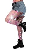 DancMolly 10X Strong Ultra Sparkly Rhinestone Fishnet Stockings, Plus Size Sparkle Fish Net Tights for Women, Sexy Party Concert Outfit, 1 pair Purple 2XL-4XL