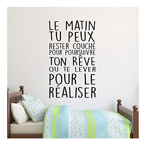 Ambiance-Live Make Your Dreams Come True Sticker Black, 55 x 30 cm