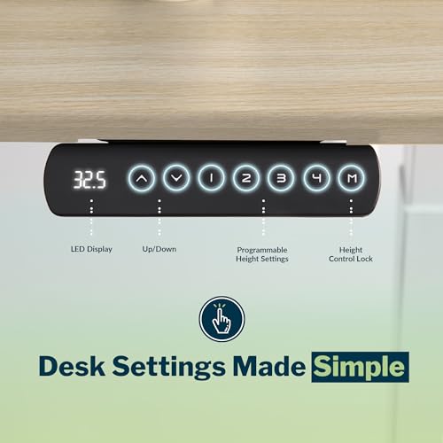Image of Vari ComfortEdge 80x60 L-Shape Electric Standing Desk - Height Adjustable Sit-Stand VariDesk for Corner Office with Reversible Left /Right Design - Light Wood Top /Slate Legs (Ships in 3 Boxes)