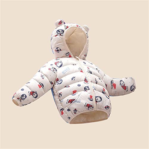 Boys Thin Winter Coat Girls Winter Warm Jacket Outerwear Cartoon Letter Bear Ears Coats Hooded Padded Outwear3