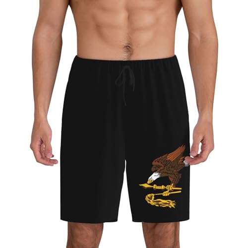 American Samoa Flag Emblem Pajama Shorts for Men, Men's Pajama Bottoms, Sleepwear for Summer