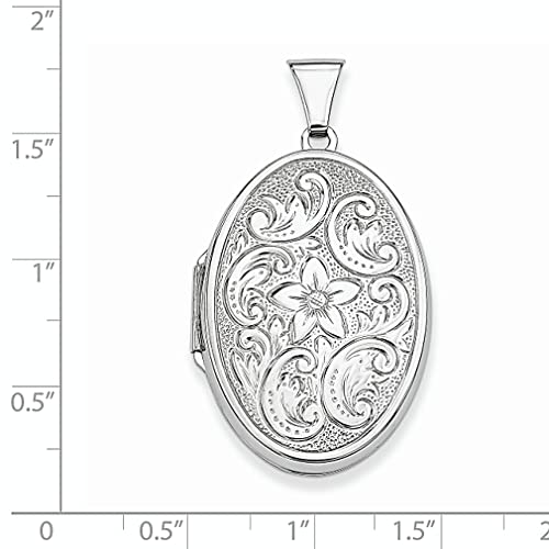 925 Sterling Silver Reversible Flower Swirl Oval Locket Pendant Charm Fine Jewelry For Women Gifts For Her #TOP3