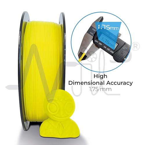 Image of NFIL3D 1KG Net Rpla Yellow 3D Printer Filament | Filaments for 3D Printer| 1.75mm| Accuracy - + /- 0.015mm | 1000g 3D Filament, 250g Spool & 350g Packaging Weight (Total Weight 1.6KG)