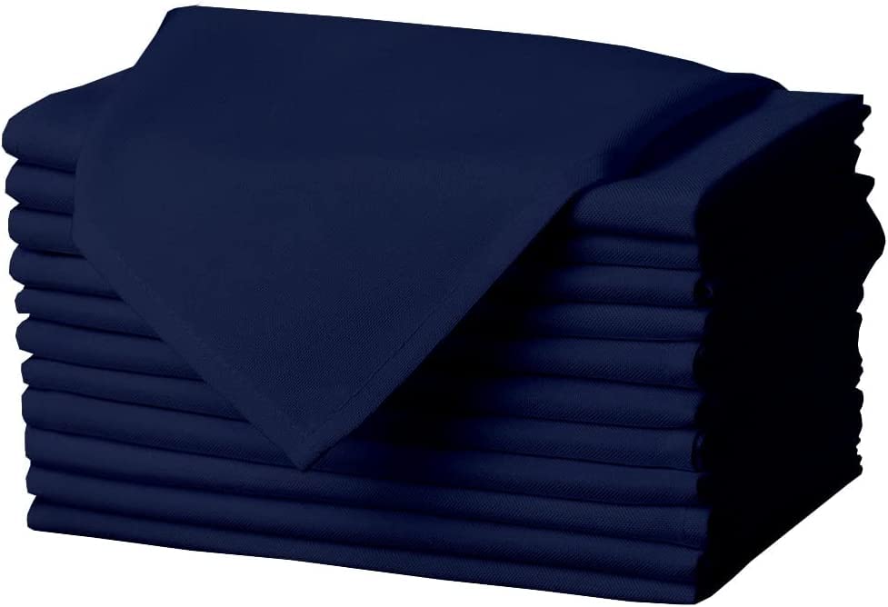 Cotton Cloth Napkins 18x18 Inch- Navy Blue, Set of 100 Dinner Napkins- Soft & Durable Eco-Friendly Napkin- Ideal for Weddings, Birthdays, Thanksgiving, Dinner Party, Restaurant & Dining Accessories