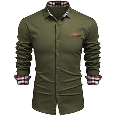 COOFANDY Men's Long Sleeve Denim Shirt Cover