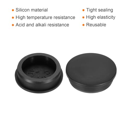 Image of MECCANIXITY 3pcs T-Shaped Silicone Plugs 51.3mm 2 Inch Dia Snap in Plug Hole Seal Cover Round Rubber Stopper for Kitchen Rubber Bulkheads Waterproof Sealing Plugs Black