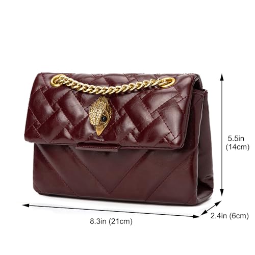 Image of Rejolly Rainbow Stripe Crossbody Shoulder Bag for Women Color Blocking PU Leather Colourful Purse with Chain Strap | PU Leather, with Chain Strap