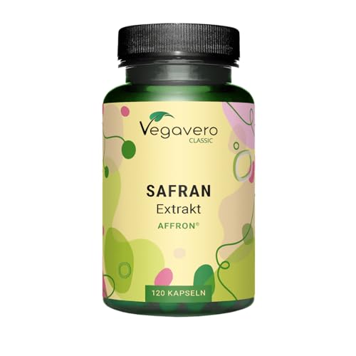 Safran Kapseln | 30 mg Affron Safranextrakt (3:1) aus Spanien | 3,5% Safranal & Crocin | Vegan...