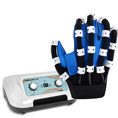 ZZBB Rehabilitation Robot Gloves Hand Stroke Hemiplegia Finger Rehabilitation Brace, Hand Training Finger Orthotics Device Assistive Gloves Finger Flexion Correction,Left,L
