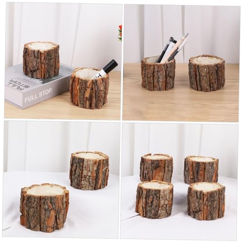 Pot à crayons bois naturel Veemoon décoratif, solution pour bureau rangé - 8