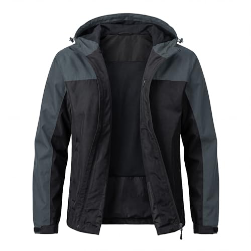 Image of LOOGU Rain Jacket for Men, Packable Waterproof Rain Shell Lightweight, S-3XL for Hiking Fishing Camping