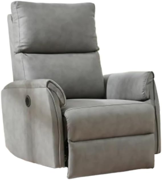 Gray Electric Power Recliner Chair,Upholstered Foam Lounge Single Sofa,Reclining W/Charging